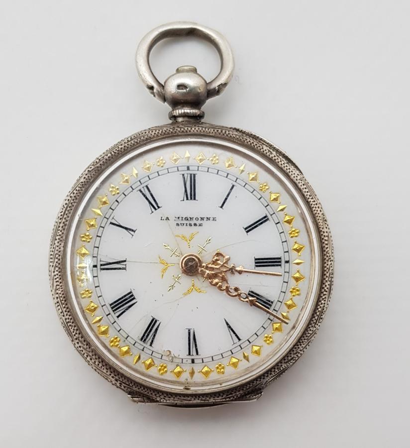 POCKET WATCH SILVER WITH PEN CRAFTING